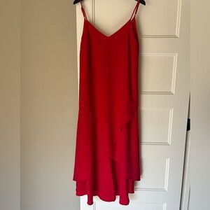 Red skinny strap Lulus dress.